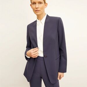 M.M.Lafleur The Twidwell Blazer Navy Single Button Light Weight Minimalist Sz 8
